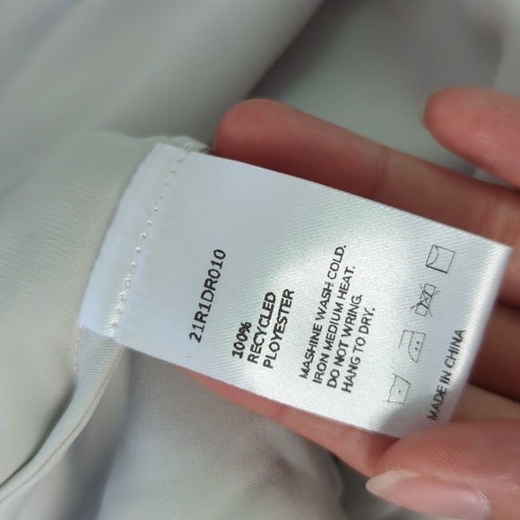 Nap Asymmetrical Hem Square Neckline Satin Slip Dress Gray M leisure luxury - Picture 8 of 9